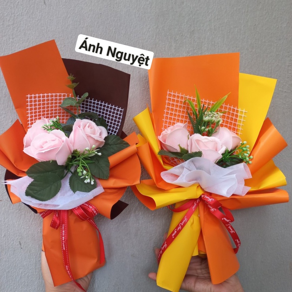Hoa hồng sáp giá rẻ bó 3 bông