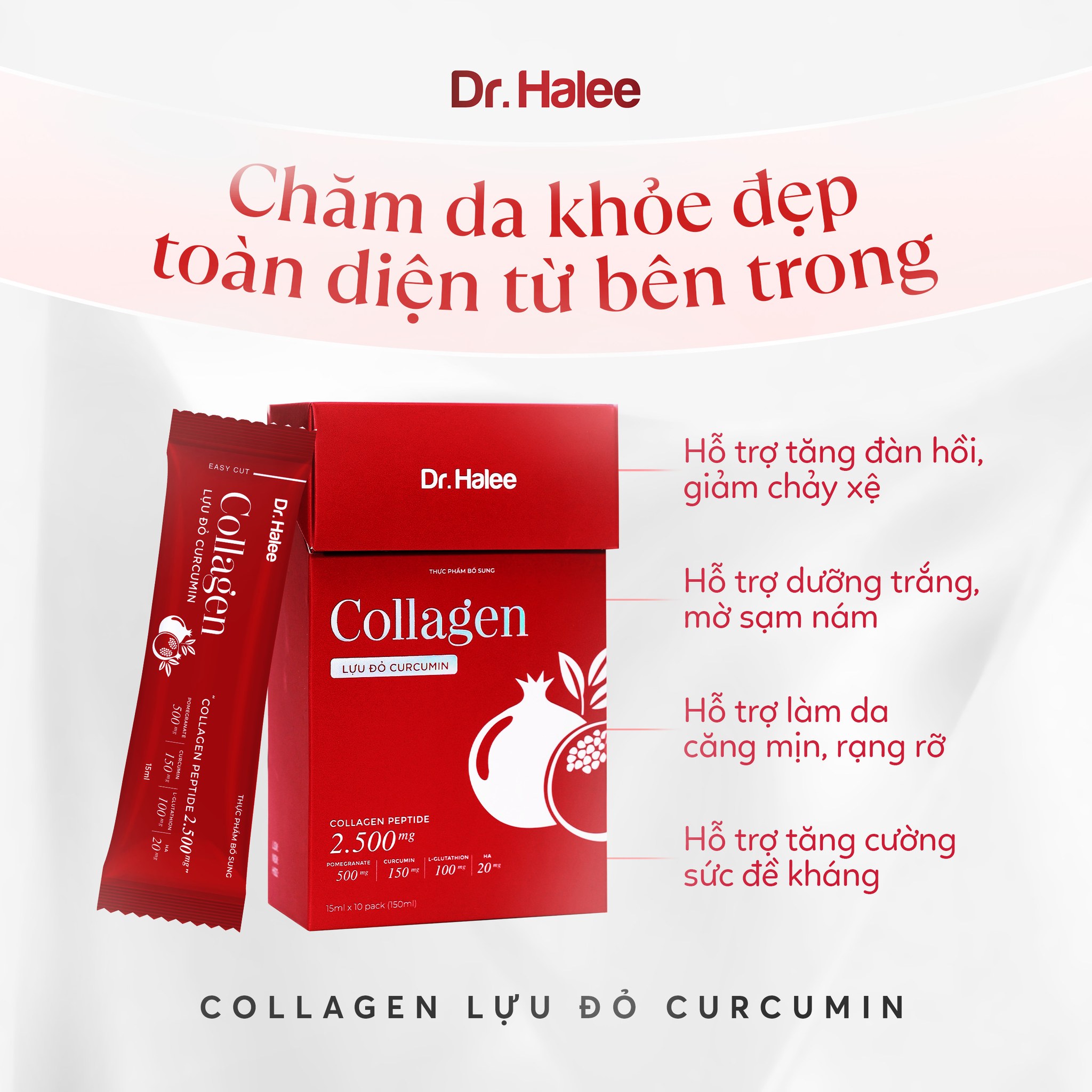 Combo 3 hộp collagen lựu đỏ curcurmin Dr.Halee