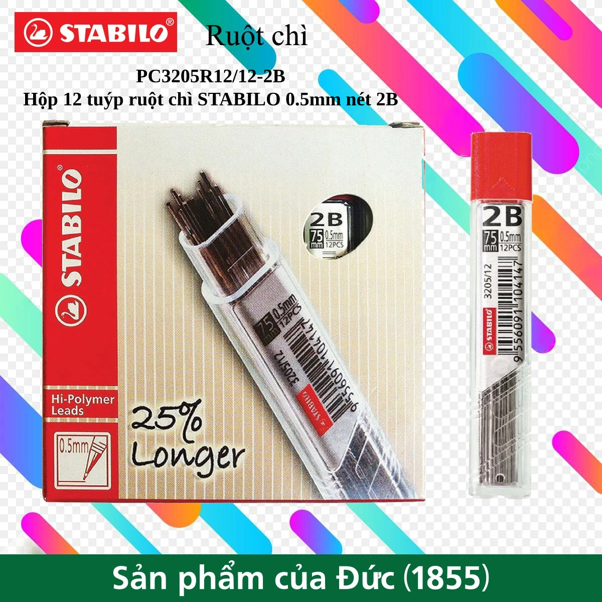 Combo Hộp 12/24 tuýp ruột chì STABILO nét 0.5/0.7mm