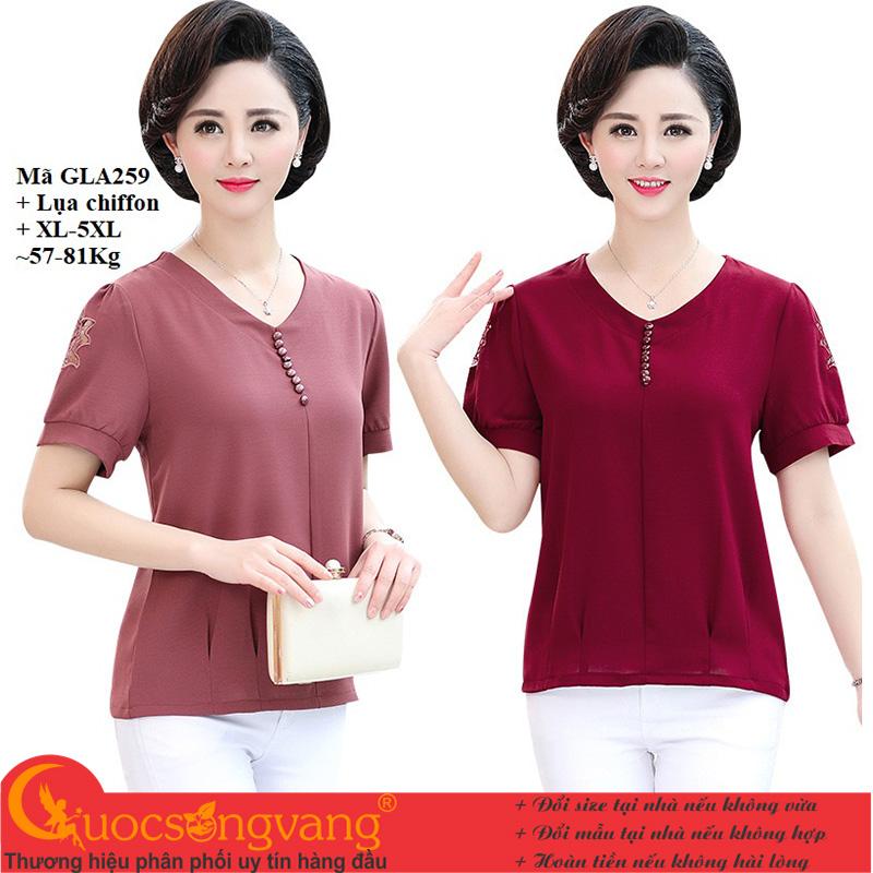 Áo kiểu trung niên áo nữ big size cổ tim Queenbe GLA259 Cuocsongvang