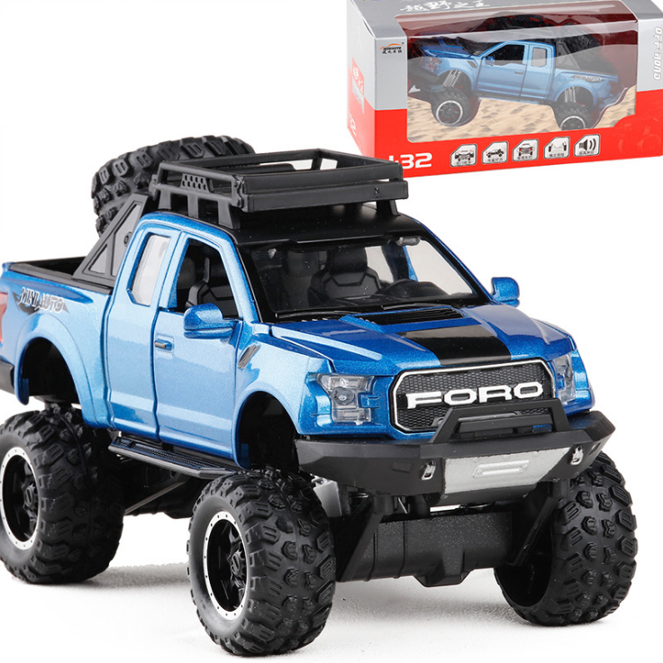 Xe đồ chơi trẻ em mô hình ô tô Ford offroad bằng sắt tỉ lệ 1:32 có âm thanh động cơ và đèn