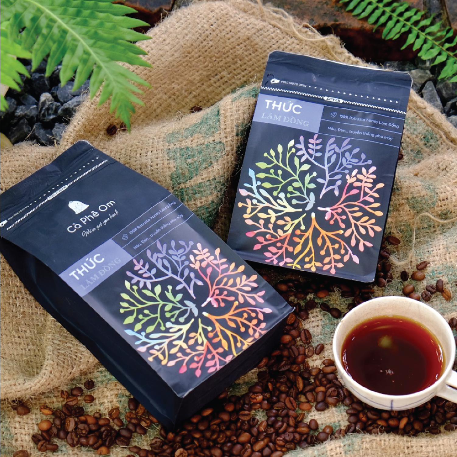 Cà phê Robusta Honey 100% rang xay nguyên chất, cà phê hạt rang mộc pha máy, pha phin - 250gr
