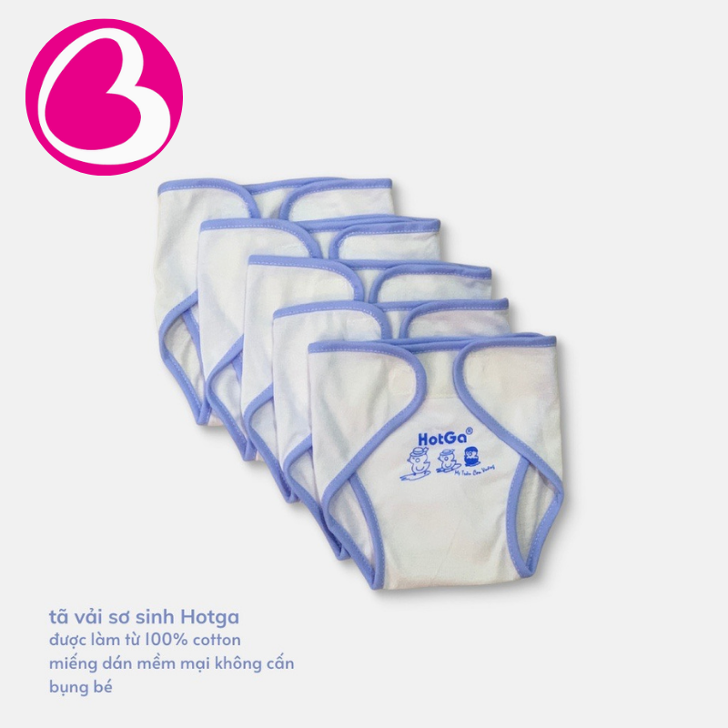 Set 5 quần tã vải dán sơ sinh cao cấp Hotga cho bé