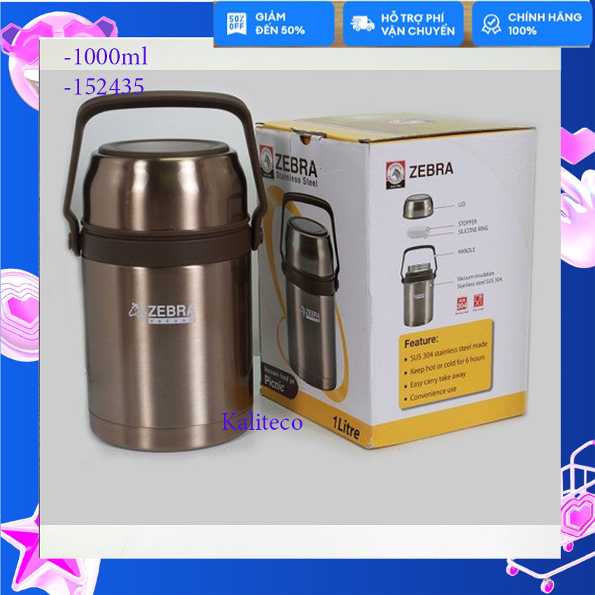 Camen giữ nhiệt inox zebra picnic 1000ml 152435