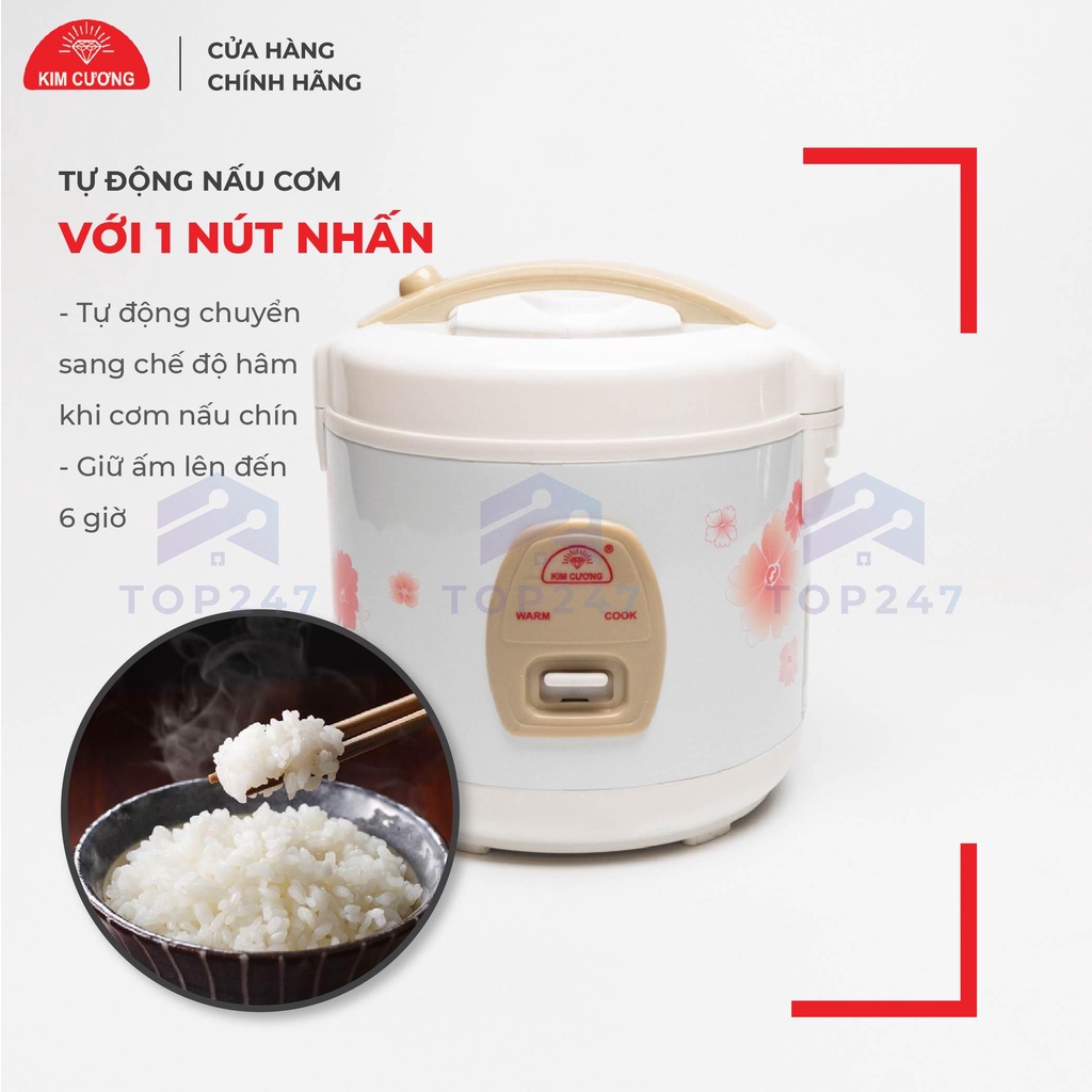 Nồi Cơm Điện Kim Cương - Nắp Gài 1.0 Lít [Chính Hãng] [Có bảo hành]