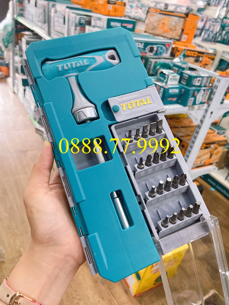 Bộ 25 tua vít tay cầm chữ t total tacsd30256