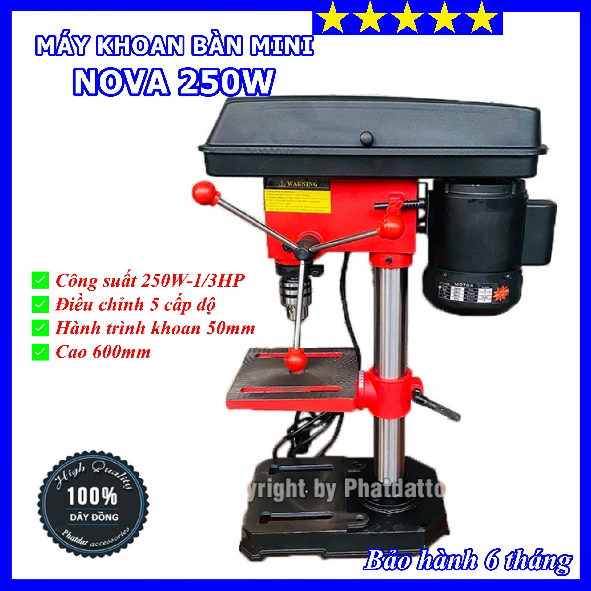 Máy khoan bàn nova bm-13 - công suất 250w - bảo hành 6 tháng
