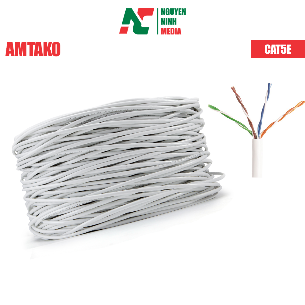 Cáp mạng cat5 utp amtako 5222 dây trắng