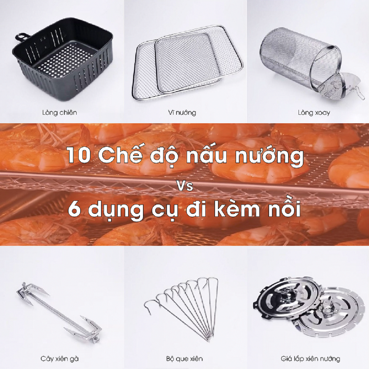 Nồi chiên không dầu Lock&Lock EJF696 12L 1800W EJF696BLK