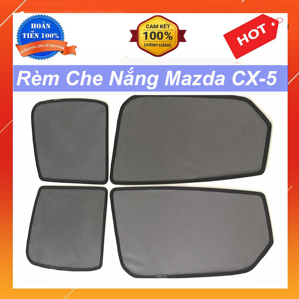 Rèm Che Nắng Nam Châm Xe Mazda Cx5 2013 đến 2017- Bộ 4 Tấm, Khung Rèm Tích Hợp Sẵn Nam Châm, Vừa Zin Cho Xe, Tháo Lắp Đơn Giản Che Nắng Hiệu Quả