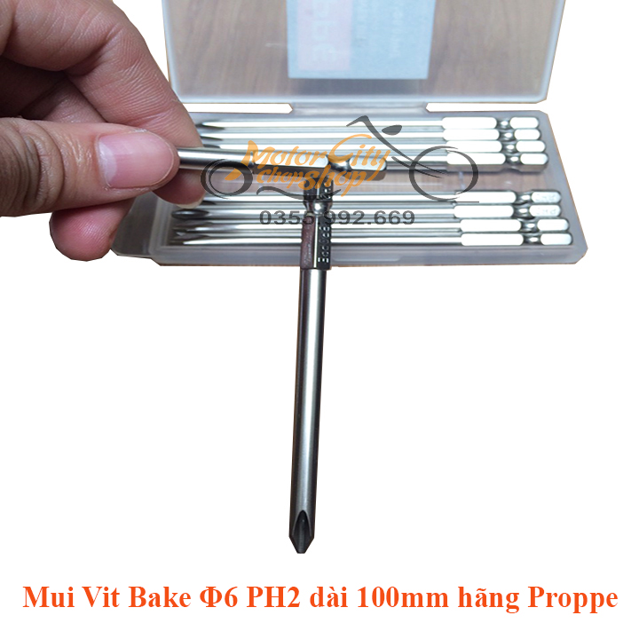 Mũi Vít Bake Phi 6 PH2 Chuôi Lục Giác Cho Máy Khoan, Bắn Vít