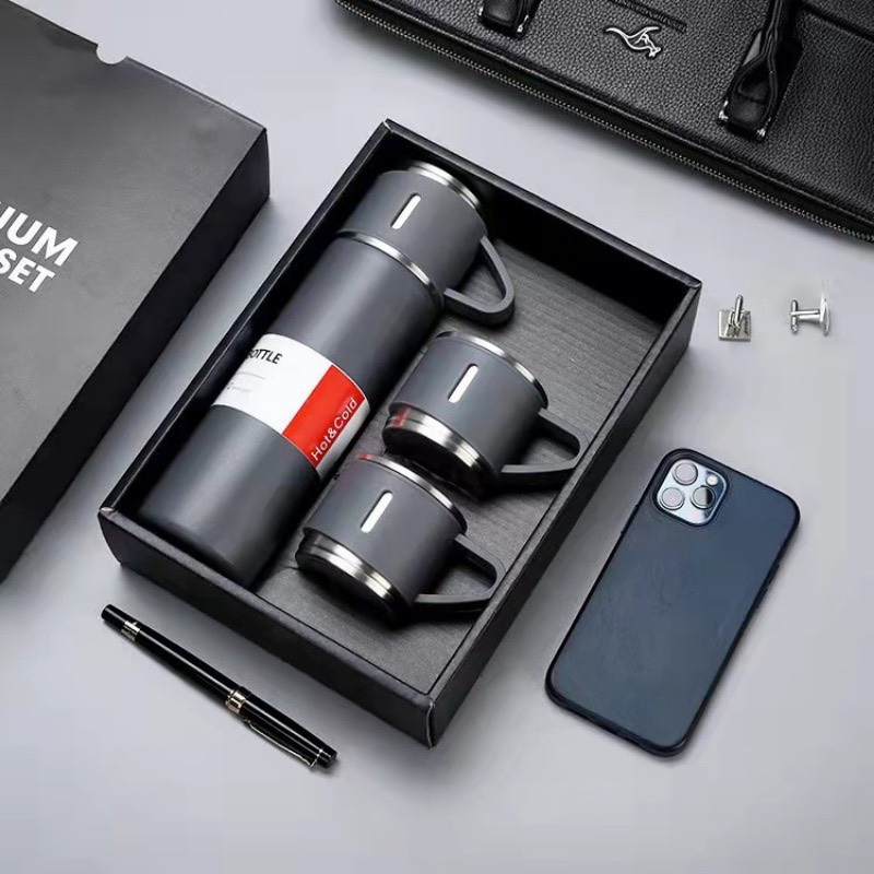 Bộ Bình Và 2 Ly Giữ Nhiệt VACUUM FLASK 500ml