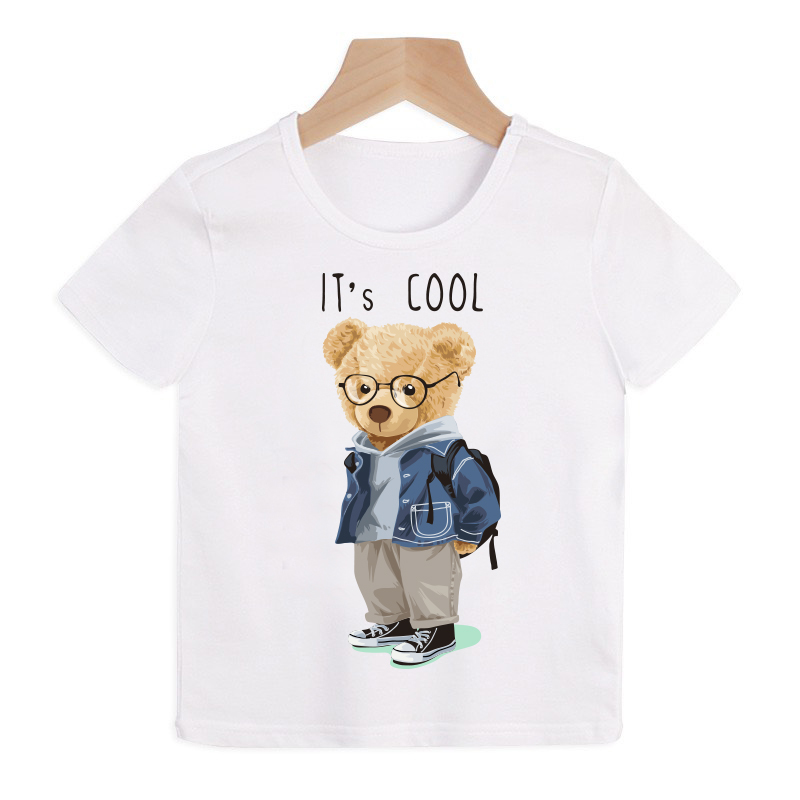 Áo thun trẻ em hình người gấu mang balo IT COOL  ( trai và gái).áo cho bé từ 6kg-30kg.AL20.