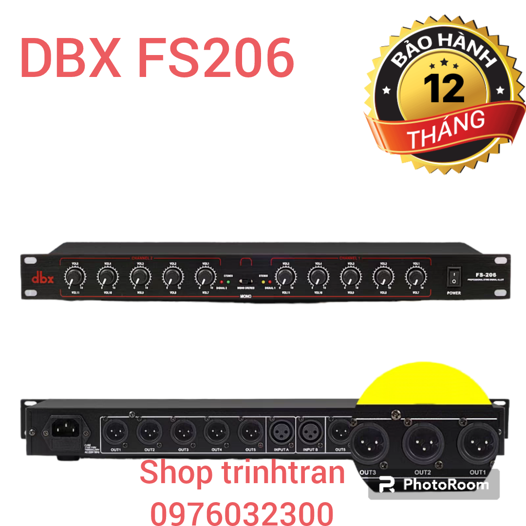 Chính hãng DBX FS-206 Bộ chia tín hiệu âm thanh chuyên nghiệp 2 cổng ra 10 cổng, chất lượng cao.Bh 12 tháng.