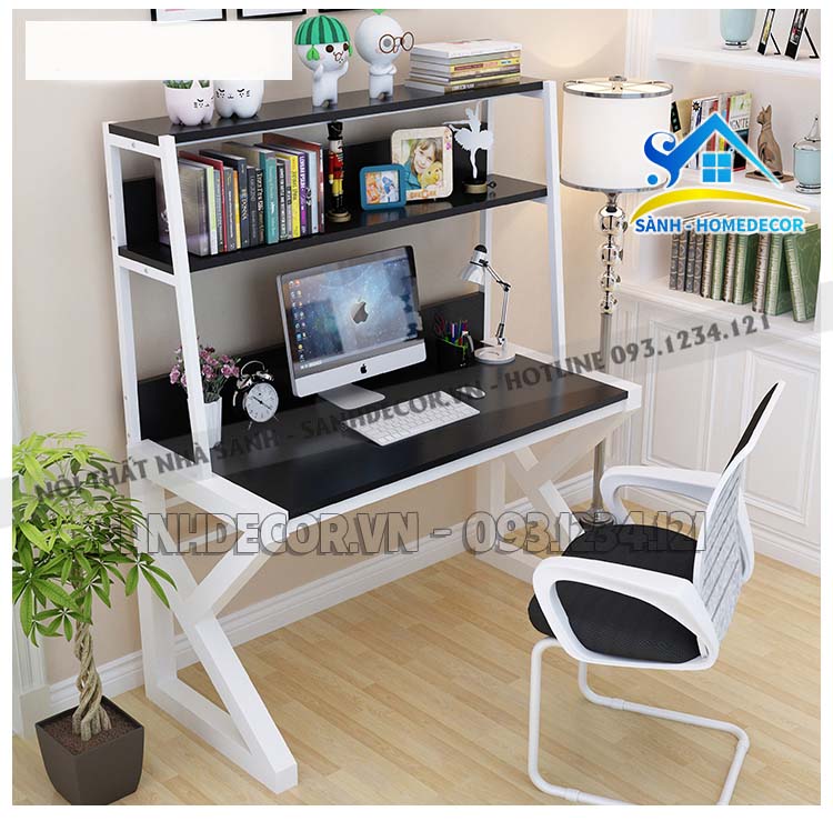 BÀN LÀM VIỆC LIỀN KỆ SÁCH 2 TẦNG  , BÀN LÀM VIỆC ĐA NĂNG, BÀN HỌC ĐA NĂNG -BLV 75- NỘI THẤT NHÀ SÀNH - SÀNH HOME DECOR