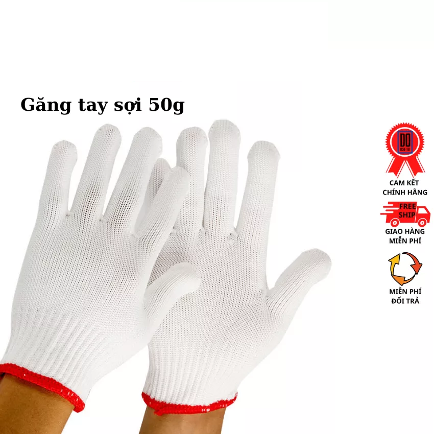 [10 ĐÔI] Combo 10 đôi găng sợi dày (50g), găng tay bảo hộ, găng tay làm vườn, ôm sát tay