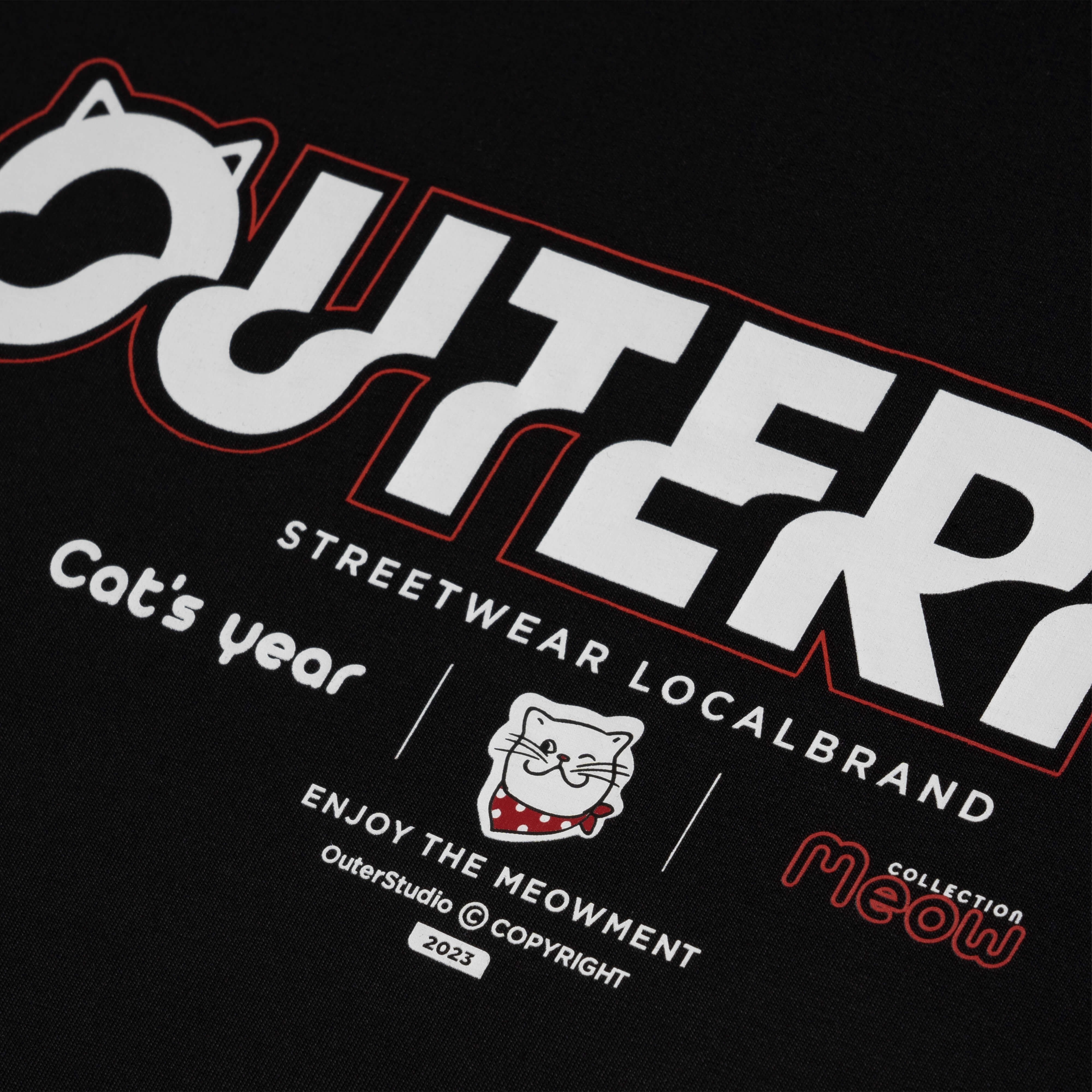 Áo Thun Outerity Meowment | Meow Collection / Màu Đen - ATO1001