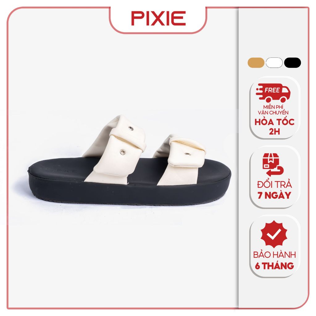 Dép 2 quai ngang kiểu đế bệt 2cm Pixie E301