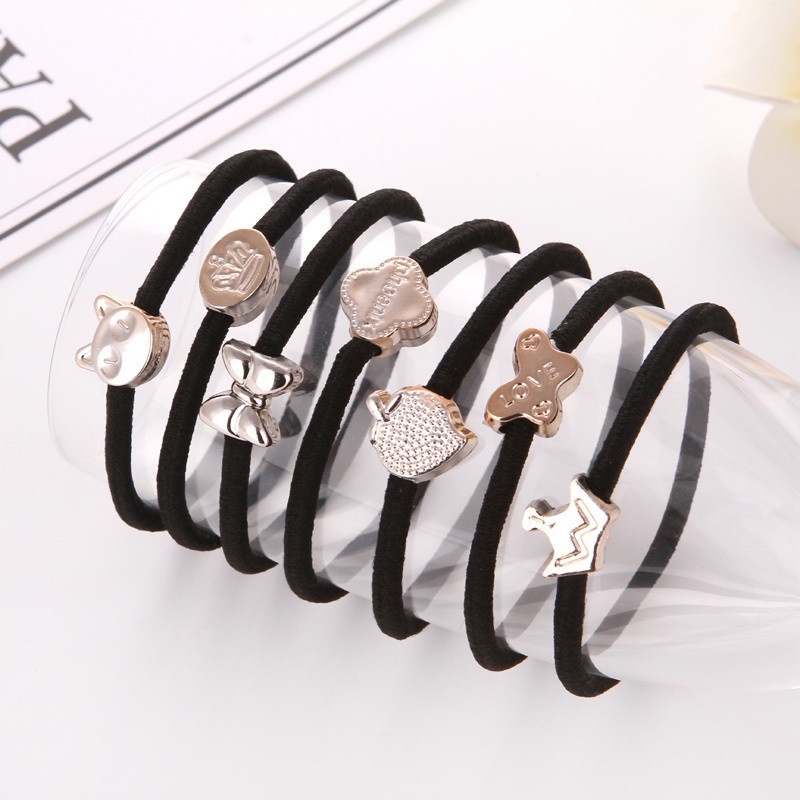 Sỉ 50 chiếc chun cột tóc dây đen họa tiết đơn giản mà tinh tế