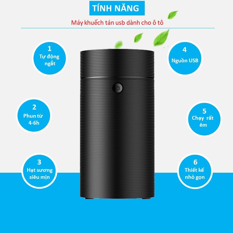 Máy Khuếch Tán Tinh Dầu USB Ô TôTạo Ẩm Phun Hơi Sương Tỏa Mùi Thơm Kháng Mùi Hôi Thú Cưng 55 ml