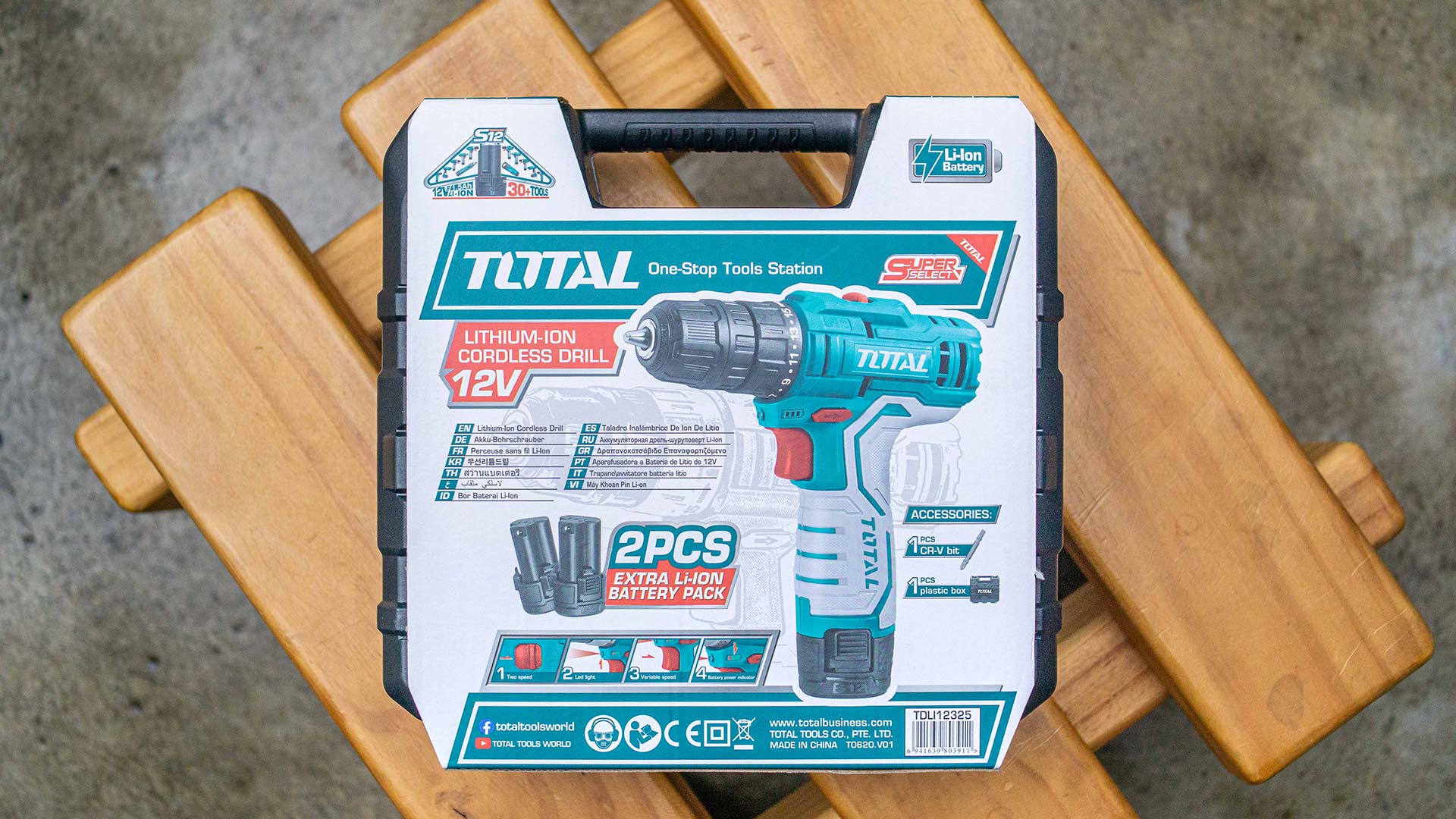 Tdli12325 Máy khoan vặn vít pin 12V Total