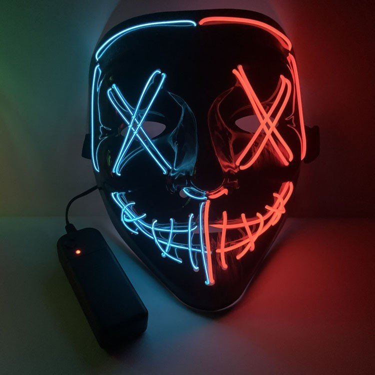 Mặt nạ Hacker phát sáng 2 màu đèn LED mới nhất 2023