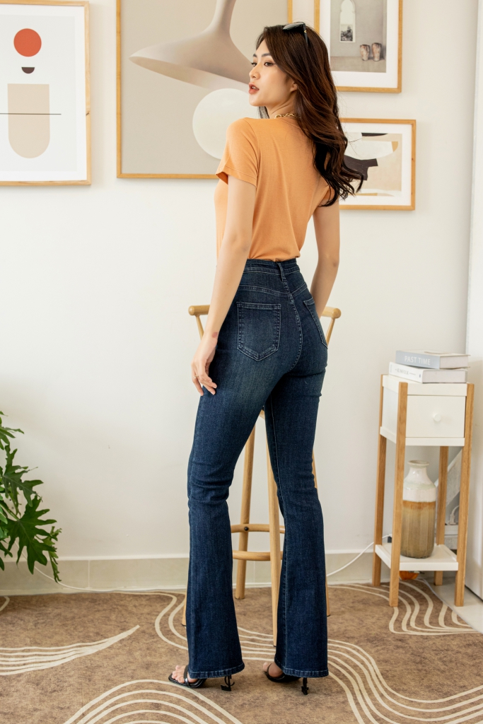 ÁO THUN CỔ TRÒN MÀU CAM VISCO