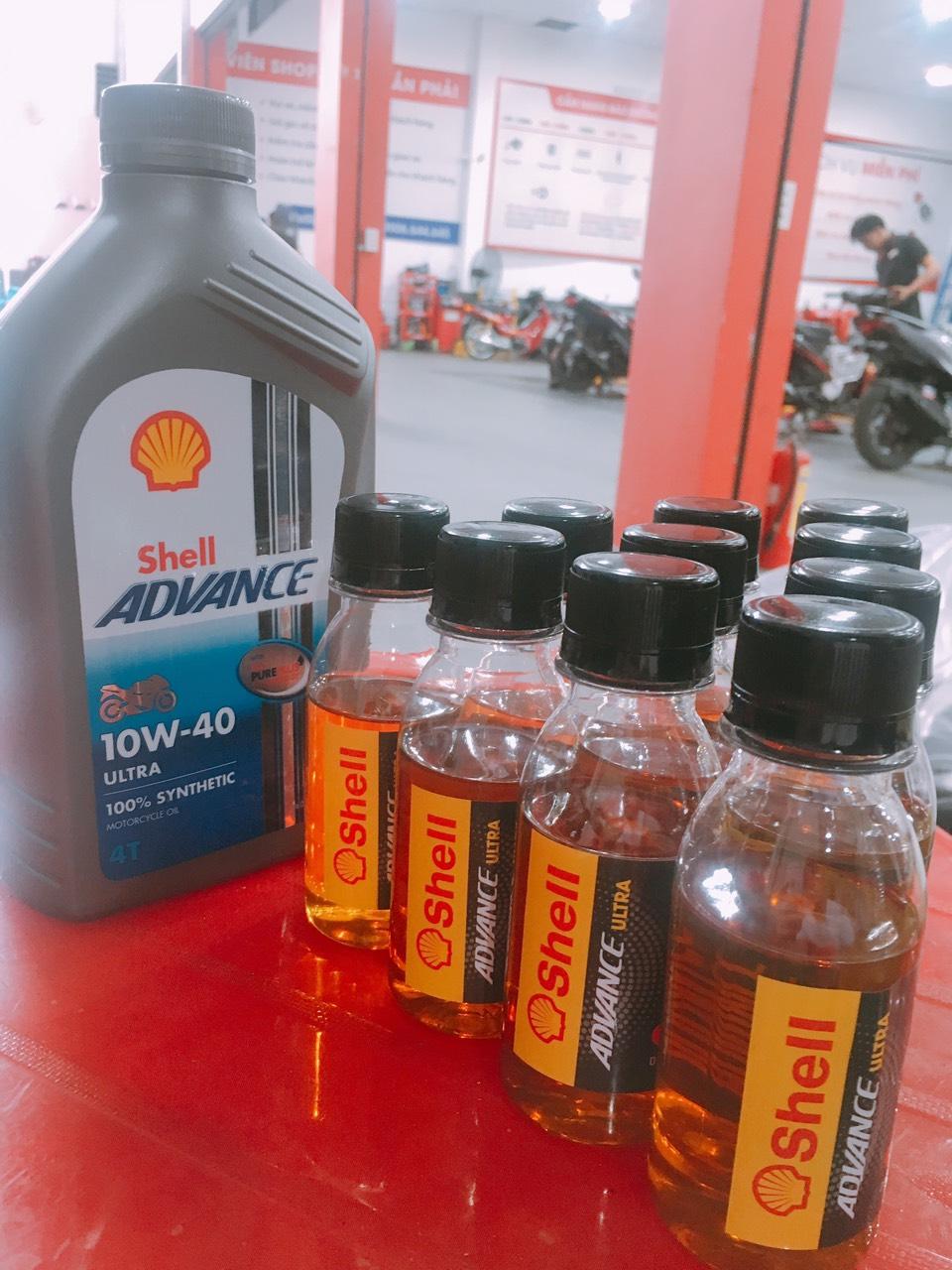 Combo Nhớt Shell Advance Ultra 10W40 1L và 100ml chiết lẻ