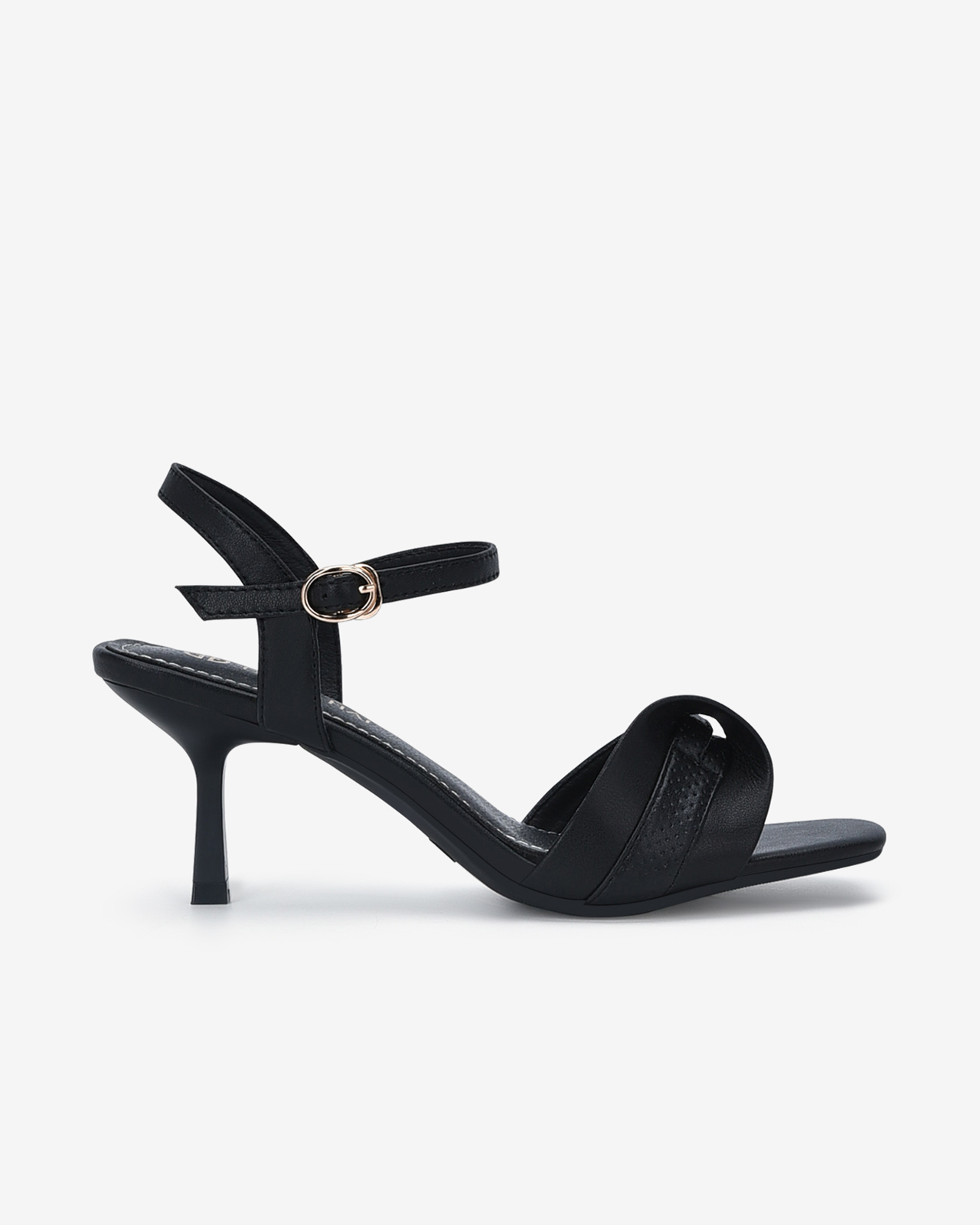 Giày sandal cao gót Đông Hải gót nhọn 7cm phối quai đôi cách điệu - S5815