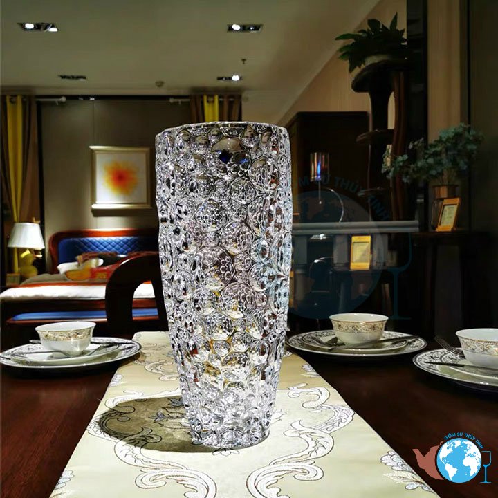 [HCM] Lọ hoa CHẤM BI 25CM cao cấp, Bình bông thủy tinh cao cấp lọ hoa trang trí LỌ BẦU BI MỚI sang trọng cao cấp 25 cm - lọ hoa trang trí dày chất lượng (2032-3)