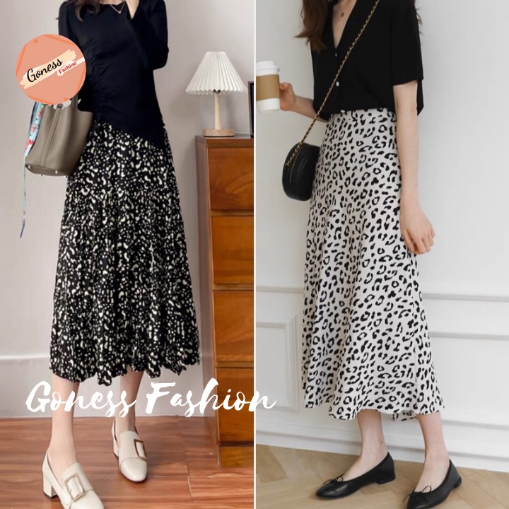 Chân Váy Dài Lưng Cao Họa Tiết Da Báo Thời Trang Cho Nữ 2021 Mã Gnsjb509