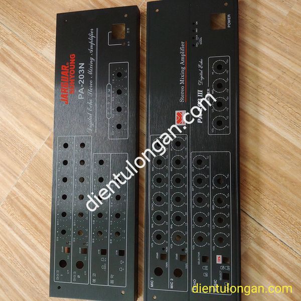 Mặt lắp ampli 2 mic mặt nhôm kích thước 43x12.5cm