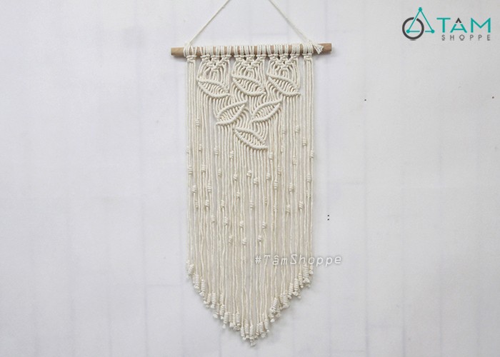 Macrame treo tường trang trí họa tiết lá mac-02 - ryhtrhr