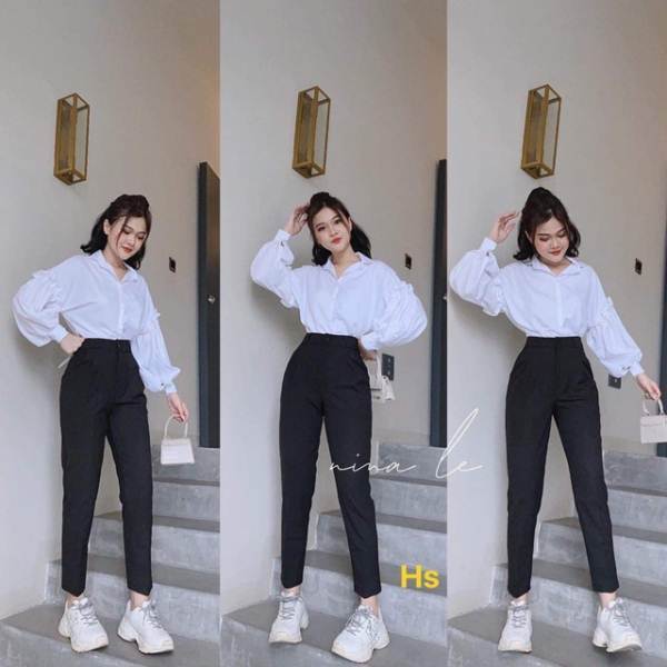 Áo Sơ Mi Nữ Tay Bèo Nhún Siêu Cá Tính