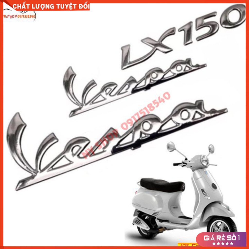 Bộ 3 tem logo nổi vespa lx 150 lx 125
