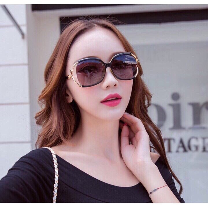 Kính mát nữ gọng hoa trà thời trang phân cực chống khói bụi và tia UV đạt chuẩn ANSI - Kính râm nữ 036