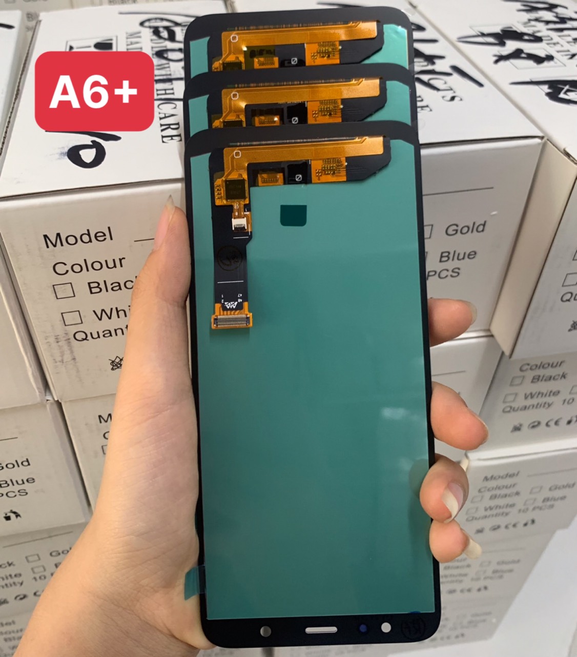 Màn hình oled full Galaxy A6 plus 2018, J600 / A6+, A605 màu đen (chất lượng như zin)