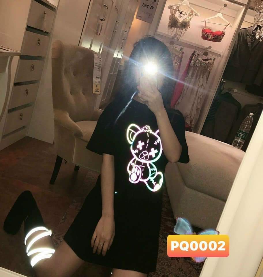 (aothunsn) Áo thun phản quang 7 màu GẤU (CHỤP FLASH MỚI PHẢN QUANG)