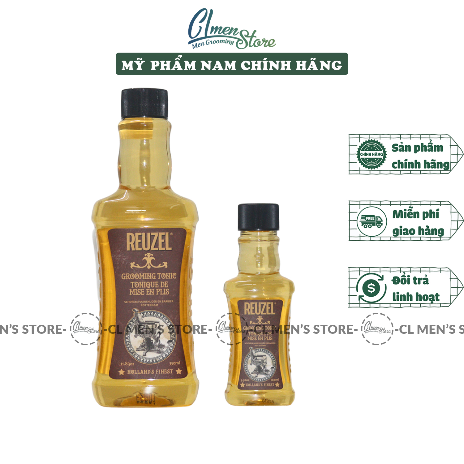 Dầu dưỡng tóc Reuzel Grooming Tonic 100ml - 350ml - 500ml | Prestyling bảo vệ nhiệt cho tóc