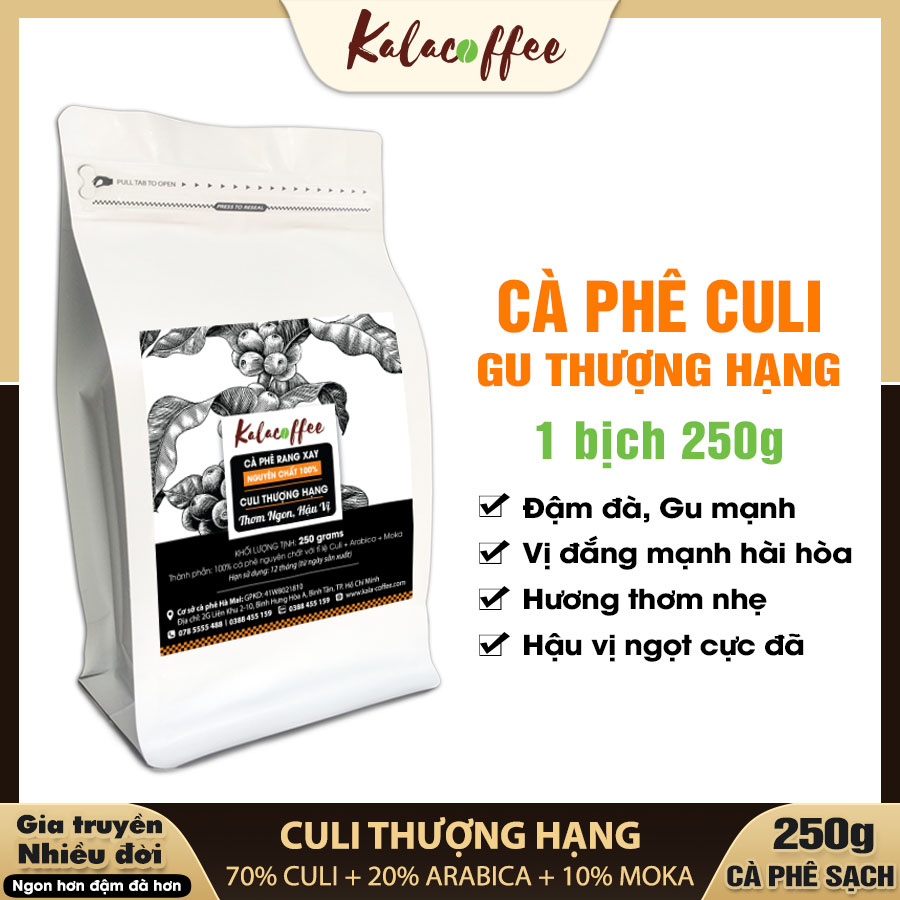 250g Cafe Culi Cà Phê Thượng Hạng nguyên chất 100% KALACOFFEE vị đắng đậm