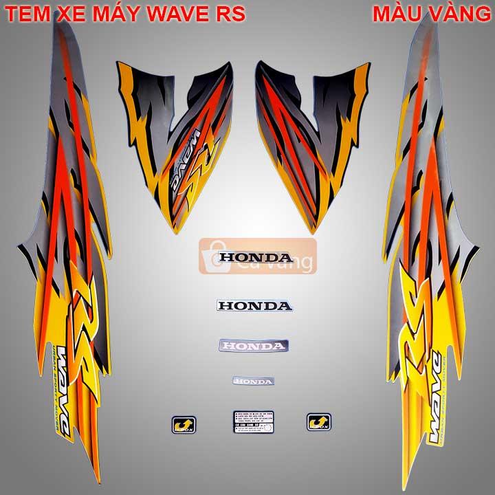 [HCM]Tem dán xe máy Wave RS LOẠI ZIN TEM XỊN - màu VÀNG