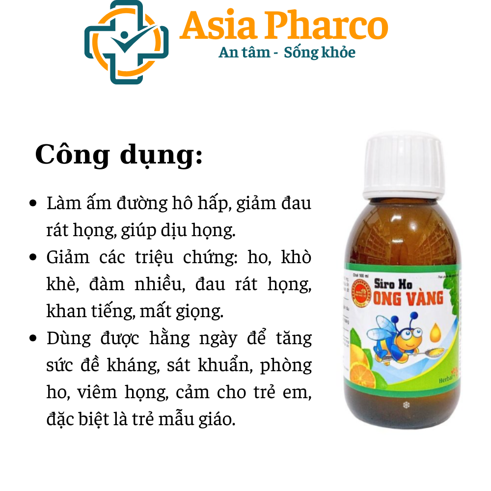 [HCM]Siro ho Ong Vàng (Chai 100ml)