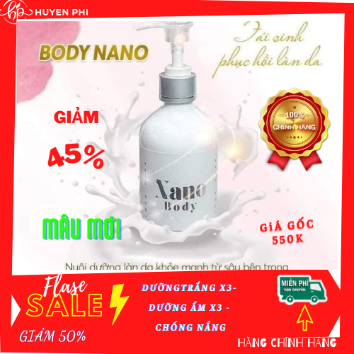 Kem body Nano 3in1 Huyền Phi Siêu trắng