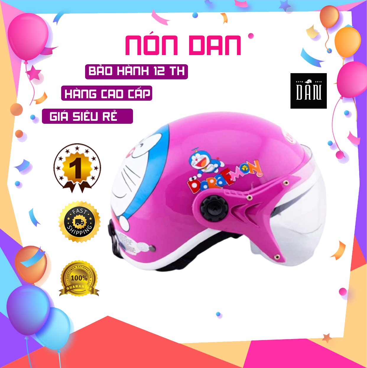 Nón bảo hiểm trẻ em hoạt hình Doremon