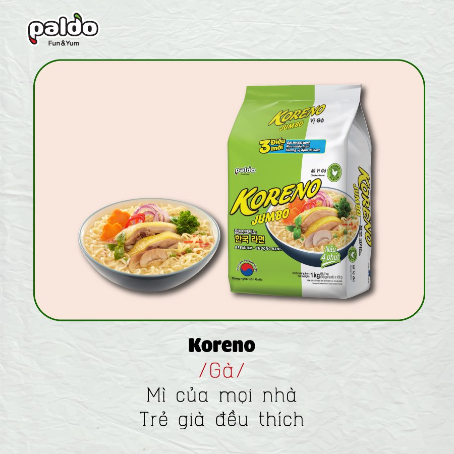 Mì Koreno Jumbo Hàn Quốc 1kg đủ vị