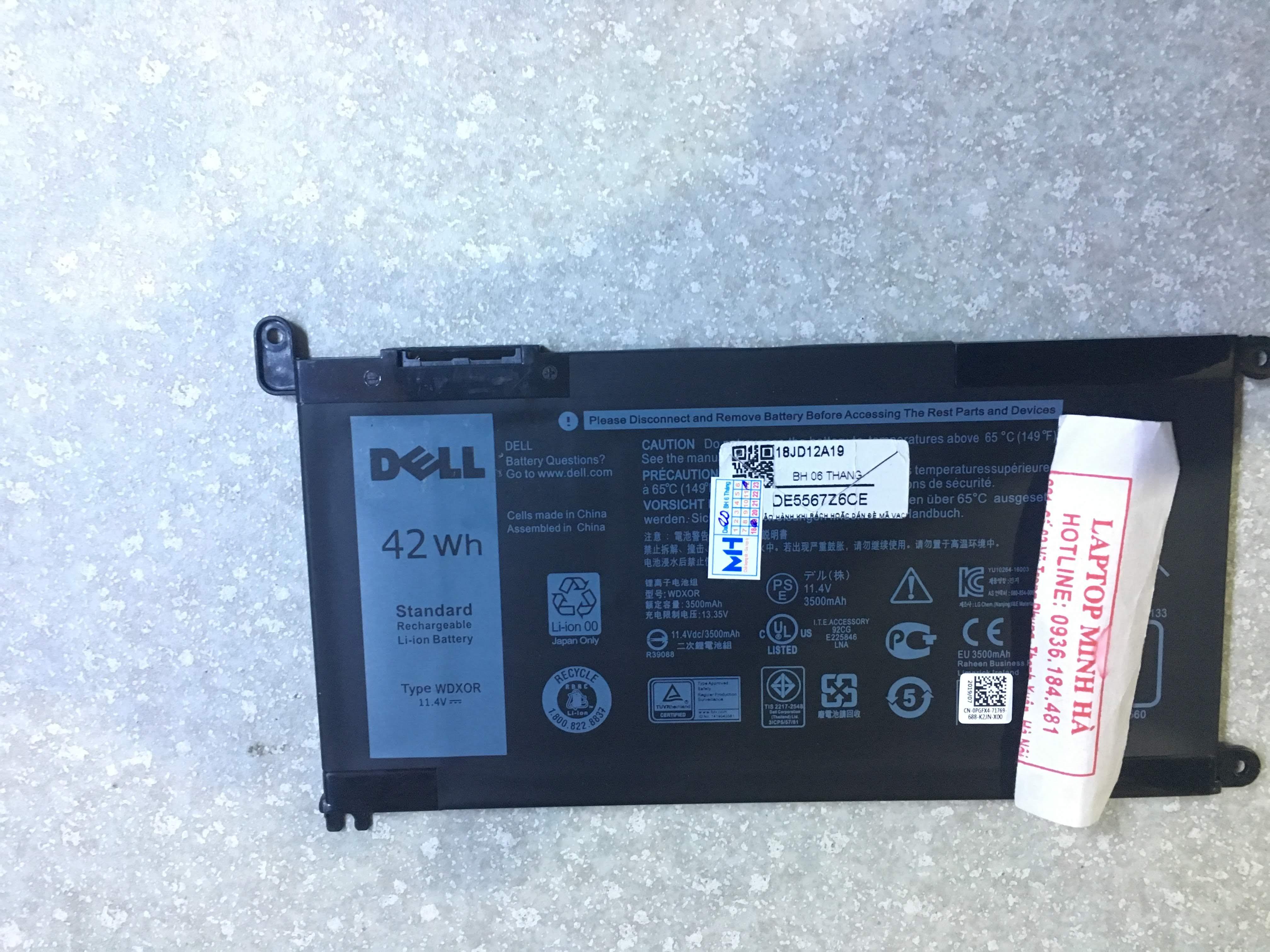 Pin laptop Dell Inspiron 13 5368 Zin
