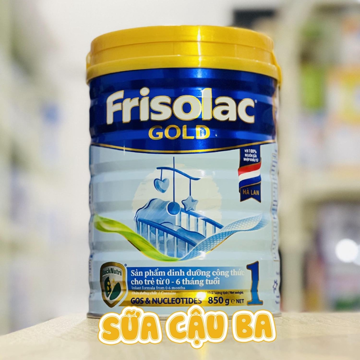 Sữa bột Frisolac Gold số 1 dành cho bé 0-6 tháng tuổi lon 850g