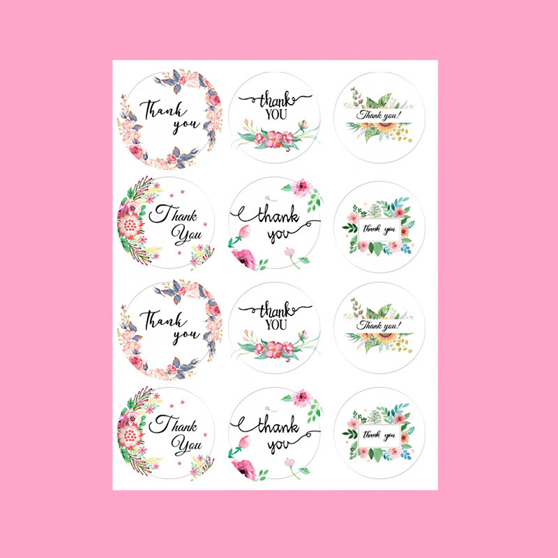 Set 5 miếng dán cảm ơn hình tròn MIM STHANK02