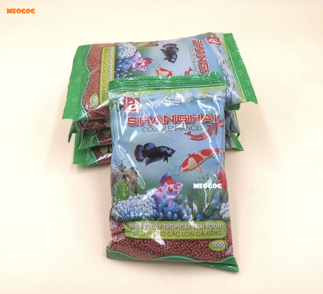Cám cá Shanghai thức ăn cho cá combo 2 gói 100g- Cám Cá Cảnh MEOGOG