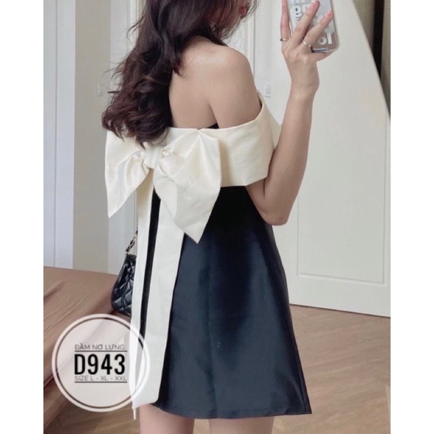 (60-90KG) MINSTORE Bigsize Đầm nơ lưng D943